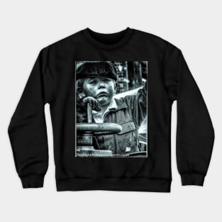 Boy on a traction engine Crewneck Sweatshirt